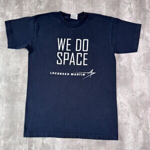 Lockheed Martin T-Shirt Mens M Navy We Do Space Aerospace Graphic Cotton USA